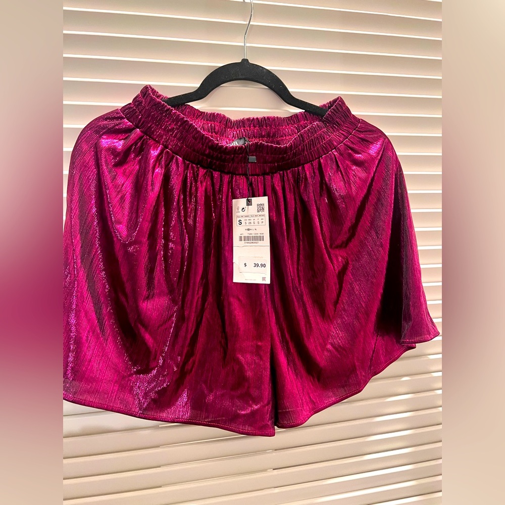 🔥 Zara brand metallic shorts 🔥